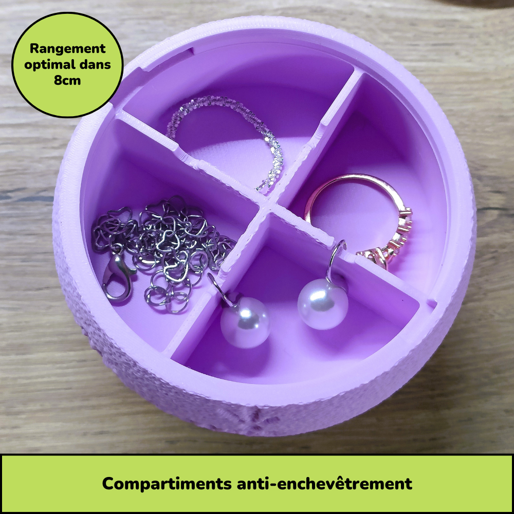 Boîte à bijoux nomade et compacte - Violet Lilas