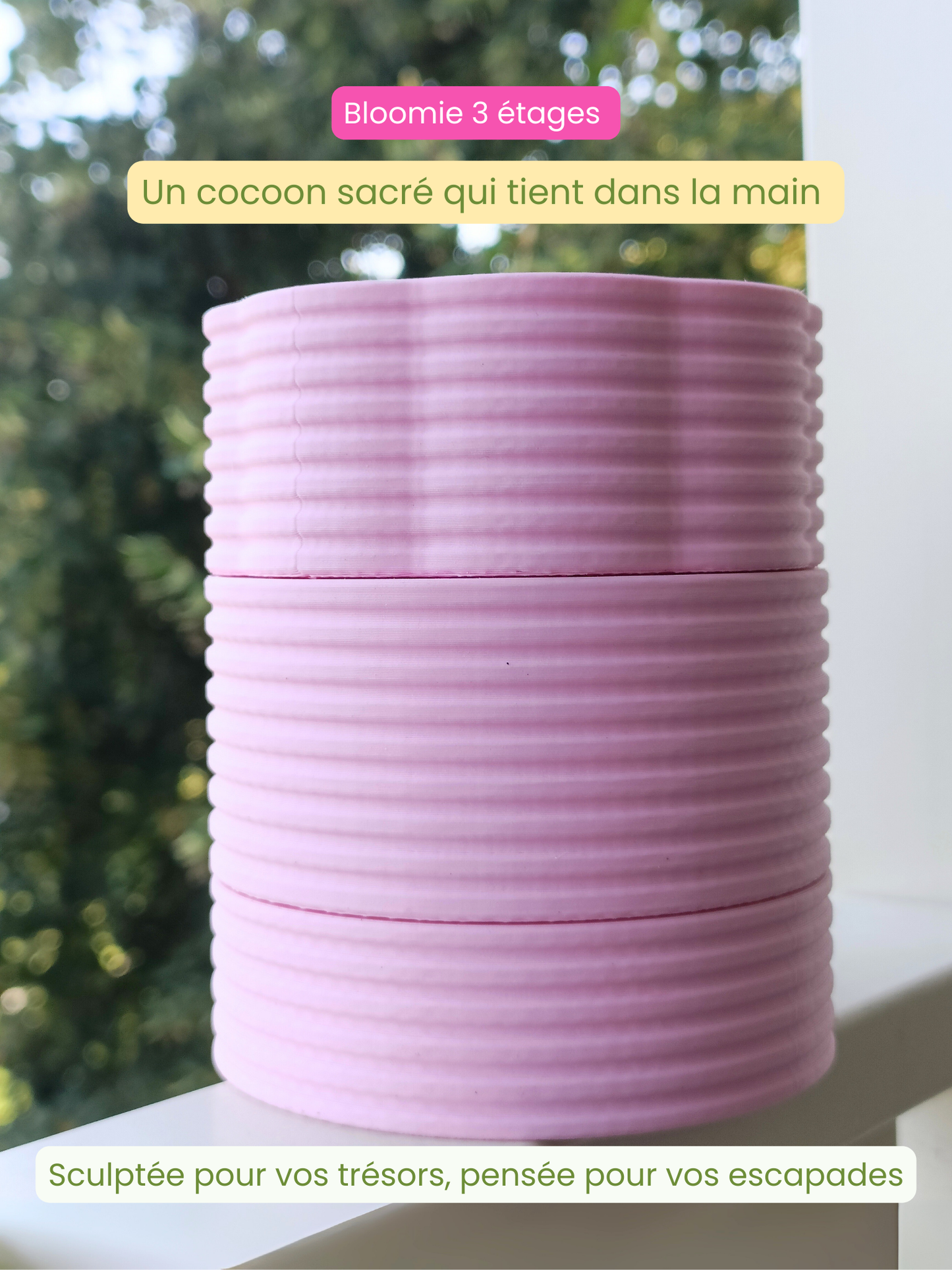 Boîte à bijoux autel 3 étages modulable et nomade - Rose