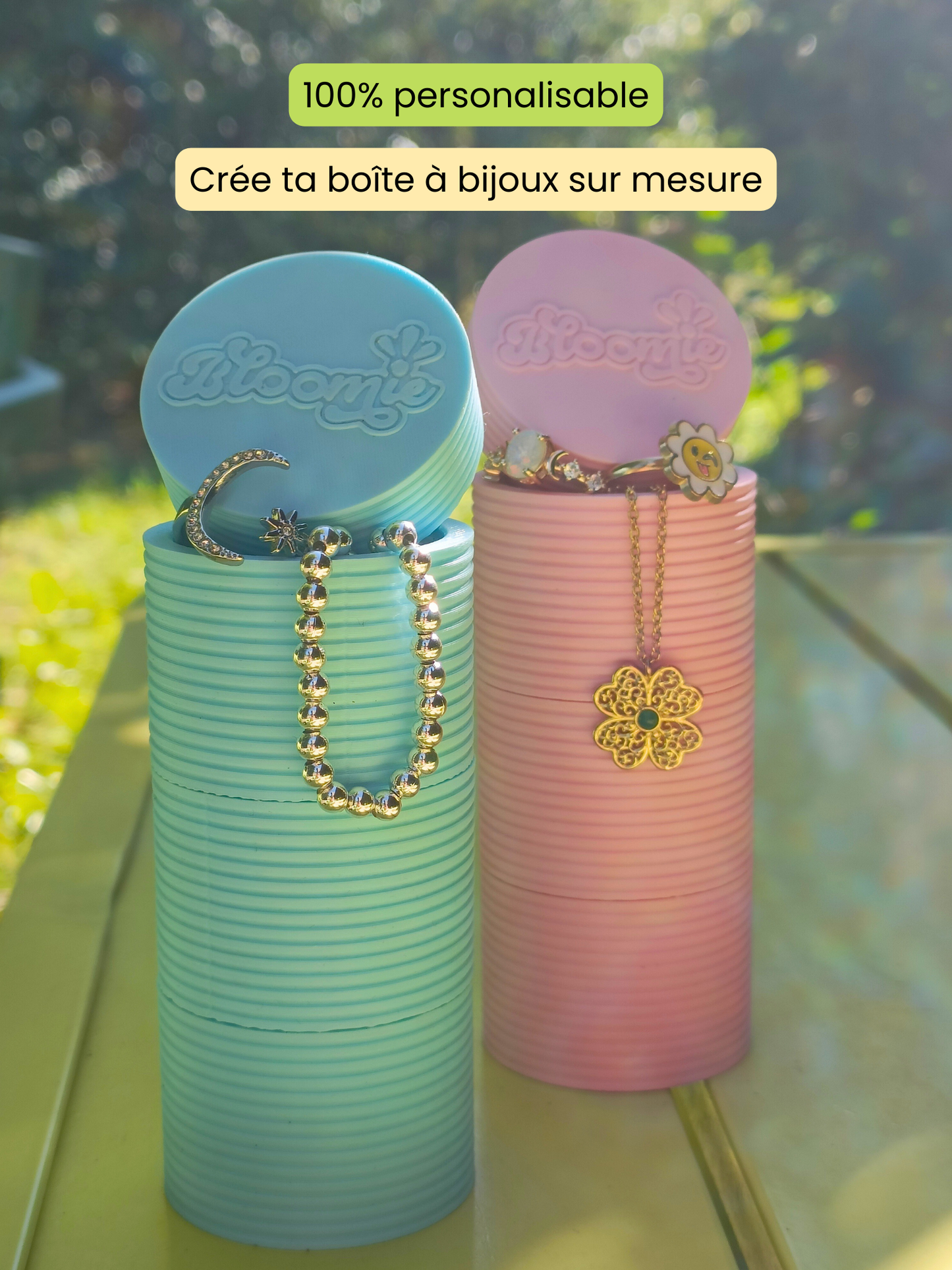 Bloomie Ring Tower — Boîte à bagues & bijoux modulable compacte