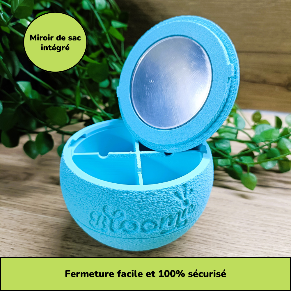 Boîte à bijoux nomade et compacte - Bleu turquoise