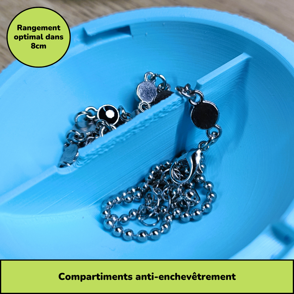 Boîte à bijoux nomade et compacte - Bleu turquoise