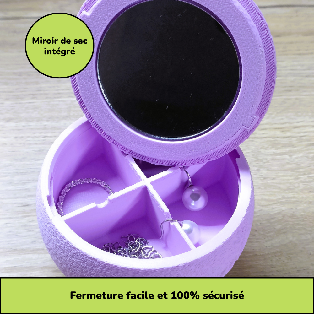 Boîte à bijoux nomade et compacte - Violet Lilas