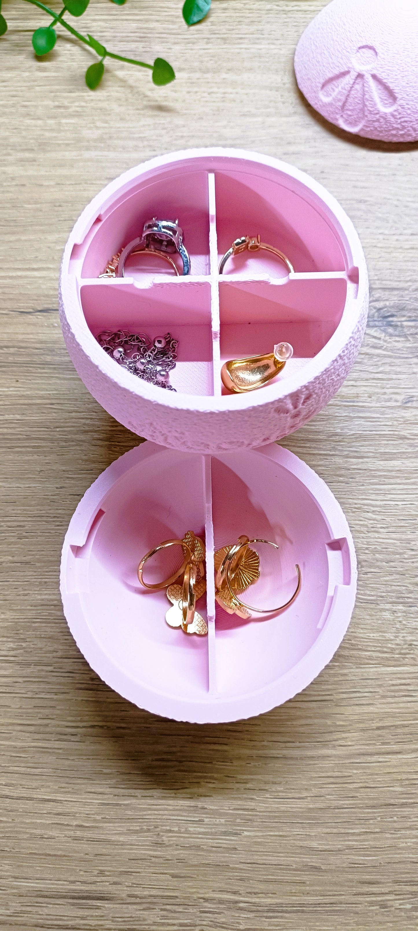 Boîte à bijoux nomade et compacte - Rose pastel