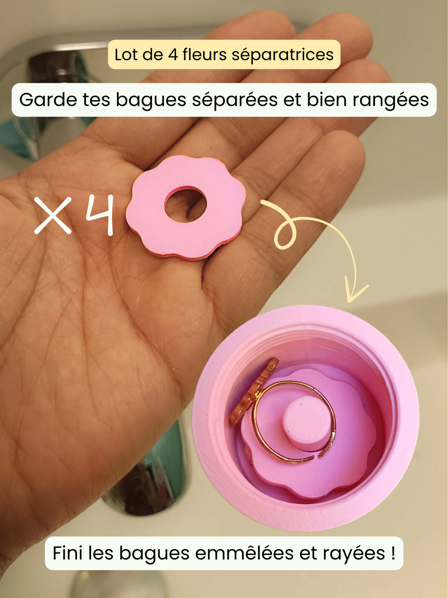 Lot de 4 séparateurs de bagues