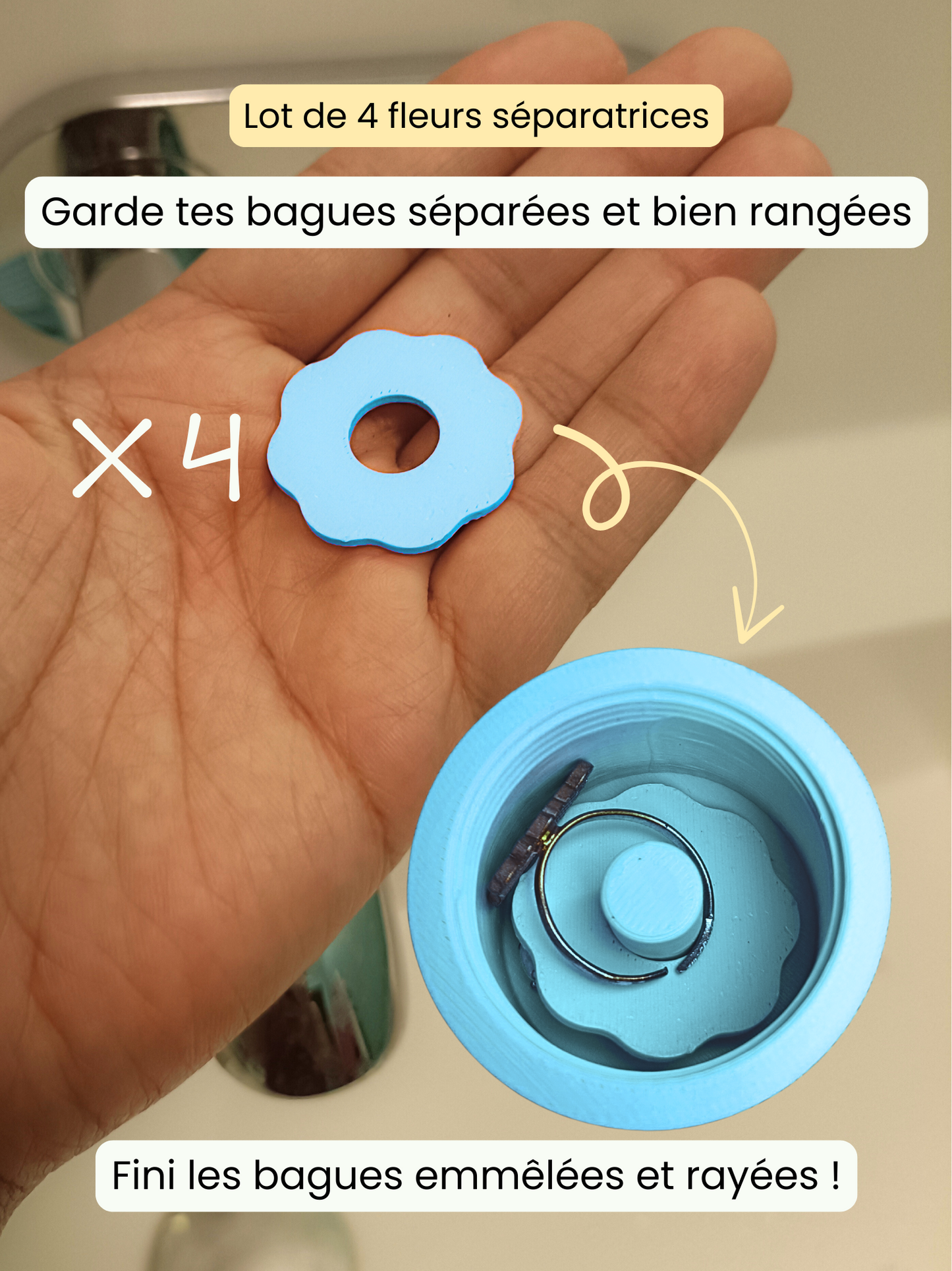 Lot de 4 séparateurs de bagues