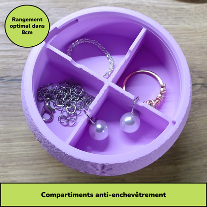 Boîte à bijoux nomade et compacte - Violet Lilas