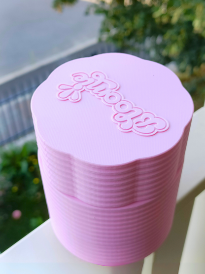 Boîte à bijoux autel 3 étages modulable et nomade - Rose