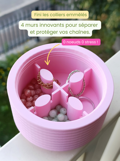 Boîte à bijoux autel 3 étages modulable et nomade - Rose