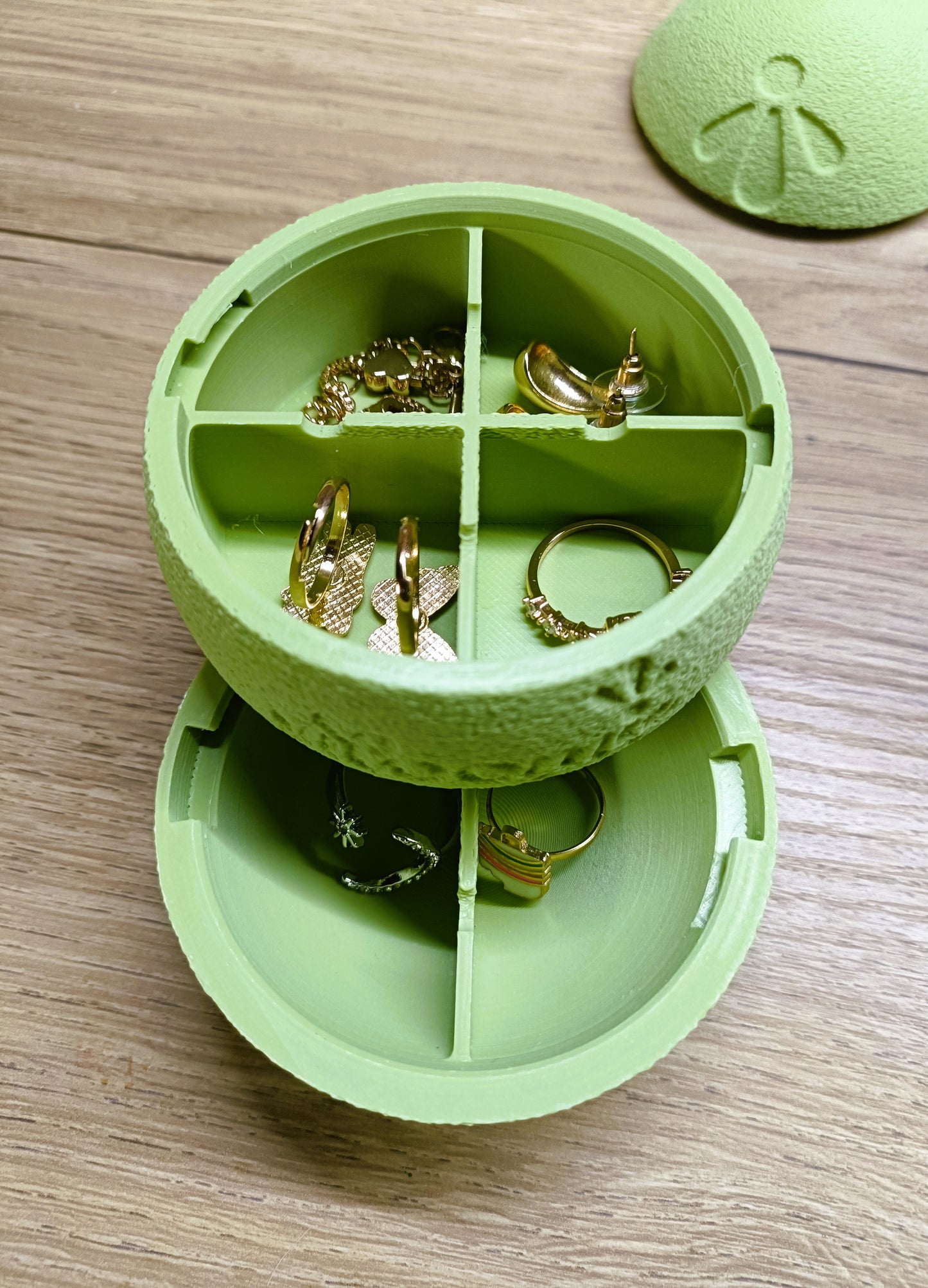 Boîte à bijoux nomade et compacte - Vert Avocat
