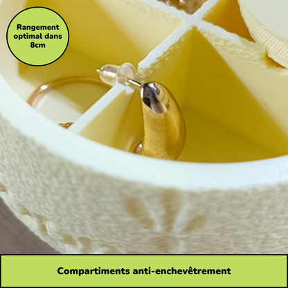 Boîte à bijoux nomade et compacte - Jaune citron